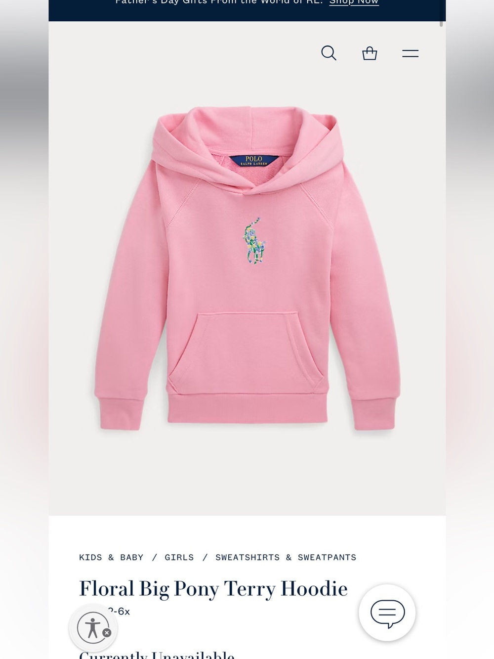 Polo by Ralph Lauren Kids Bubblegum Pink Hooded Sweatshirt with Embroidered Pony